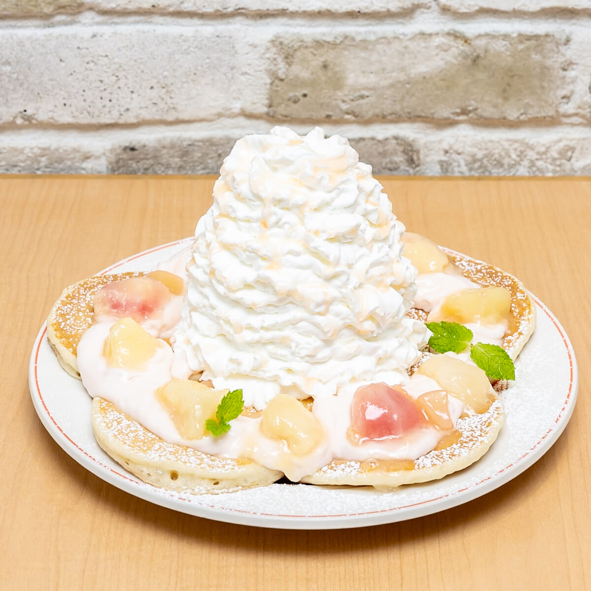 白桃のパンケーキ