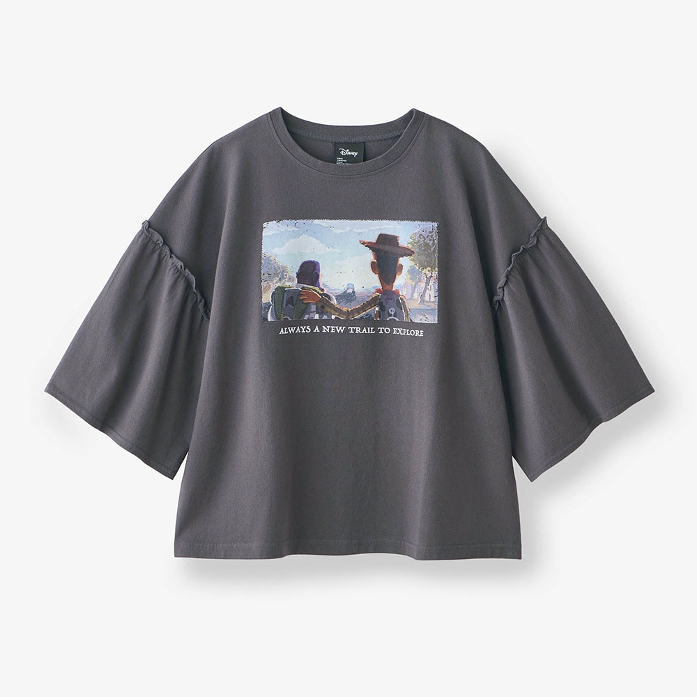 袖フレアTシャツ 「トイ・ストーリー」　ウッディ＆バズ