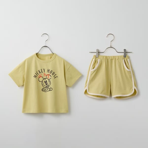 身生地綿100%の接触冷感半袖パジャマ ミッキー