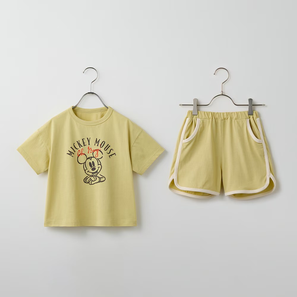身生地綿100%の接触冷感半袖パジャマ ミッキー