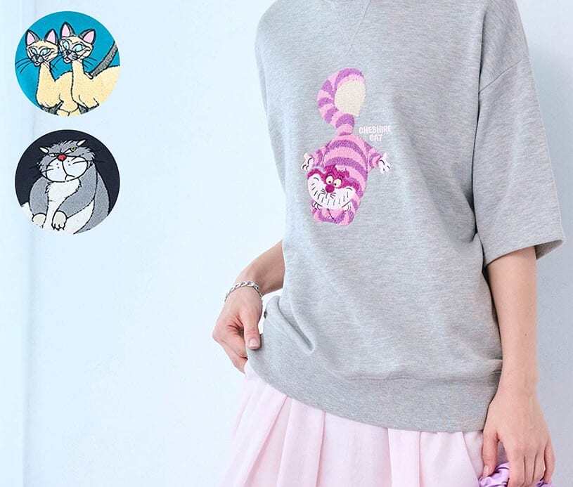 ユニセックスサガラ刺繍半袖ミニ裏毛プルオーバー
