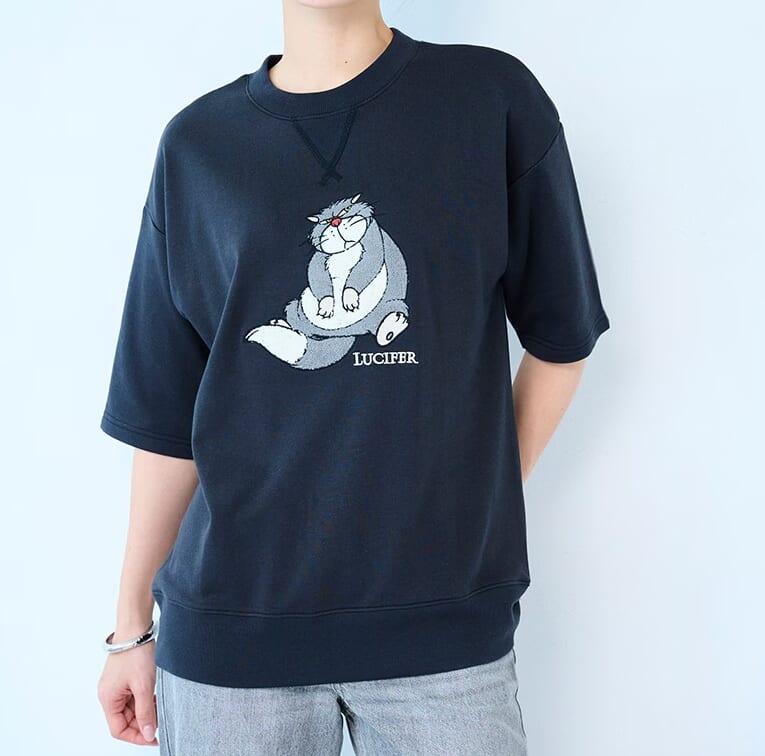 ユニセックスサガラ刺繍半袖ミニ裏毛プルオーバー ルシファー