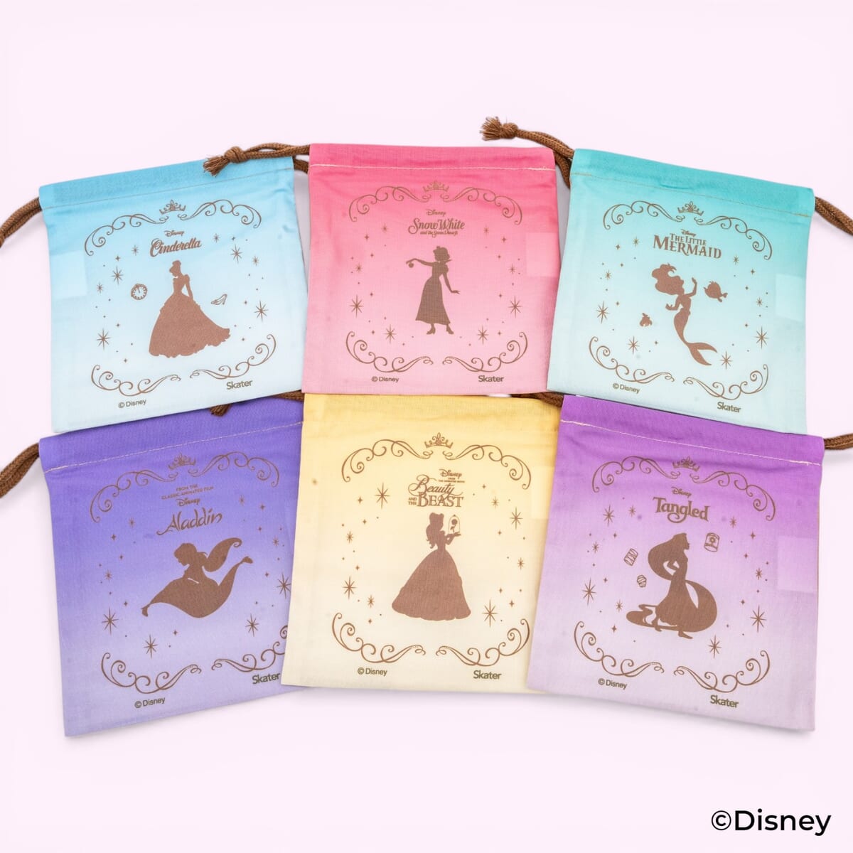 ブラインド ランチ巾着M　ディズニープリンセス　全6種　裏
