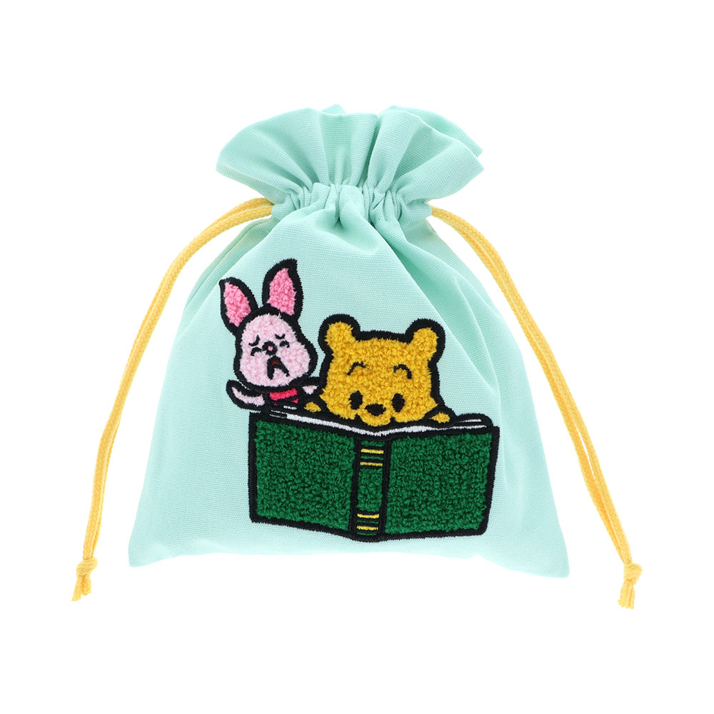 サガラ刺繍巾着 プー&ピグレット02