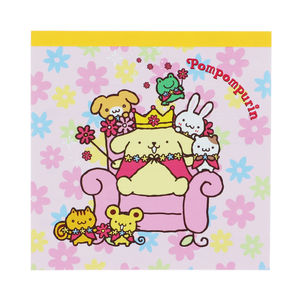 スクエアメモ　ポムポムプリン　ピンク
