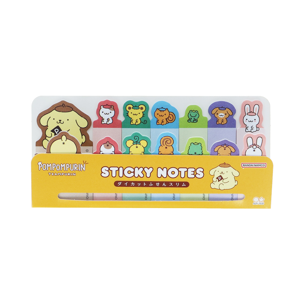 ダイカット付箋スリム　ポムポムプリン　オレンジ