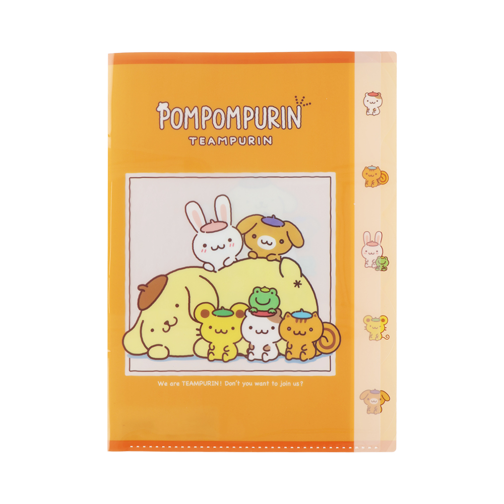 ダイカットクリアファイル5P　ポムポムプリン　オレンジ