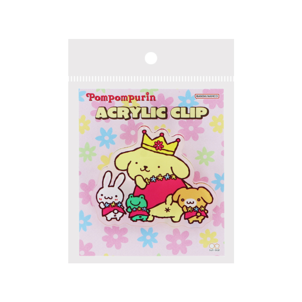 アクリルクリップ　ポムポムプリン　ピンク