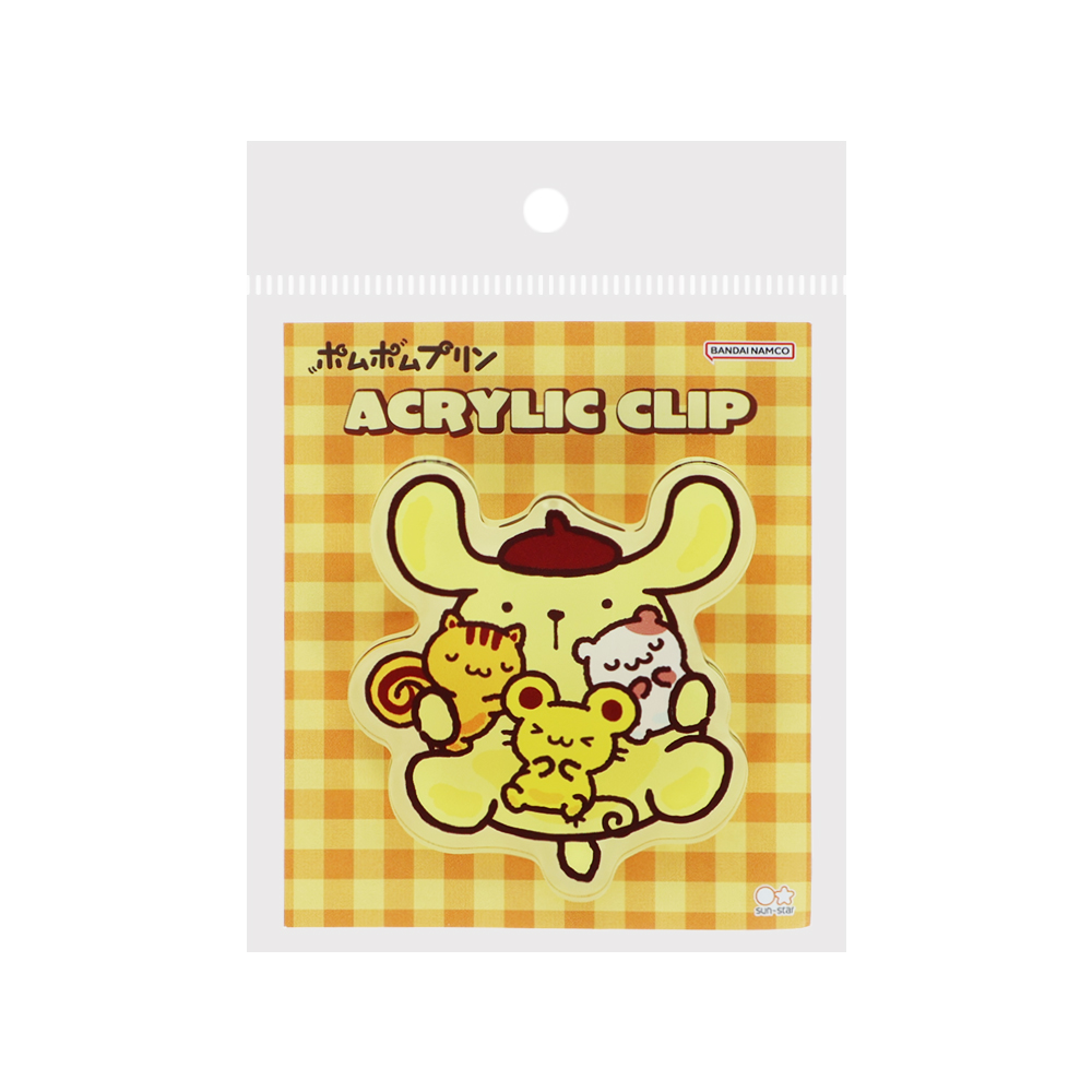 アクリルクリップ　ポムポムプリン　オレンジ