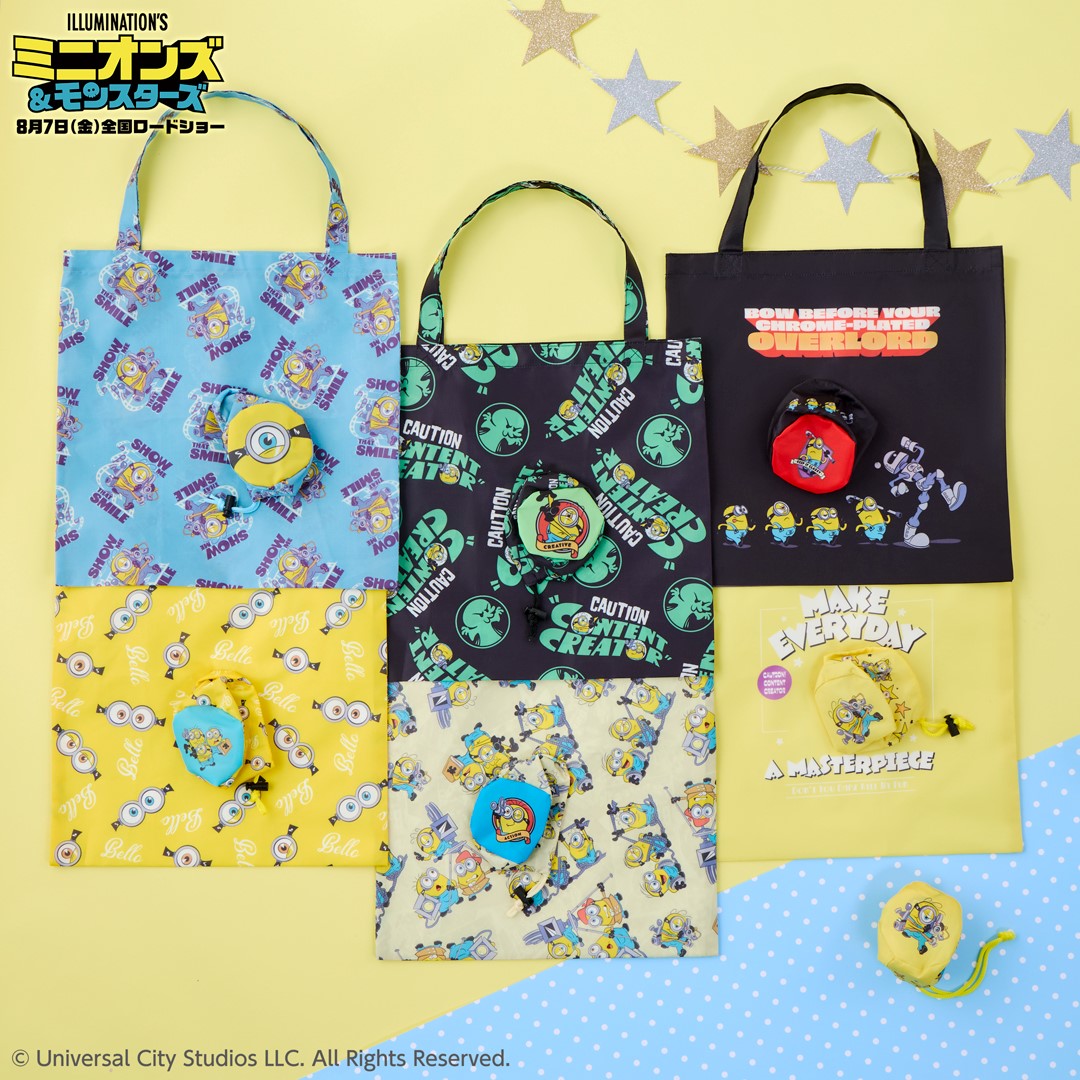 ミニオンズ＆モンスターズ　収納ポーチ付きエコバッグ