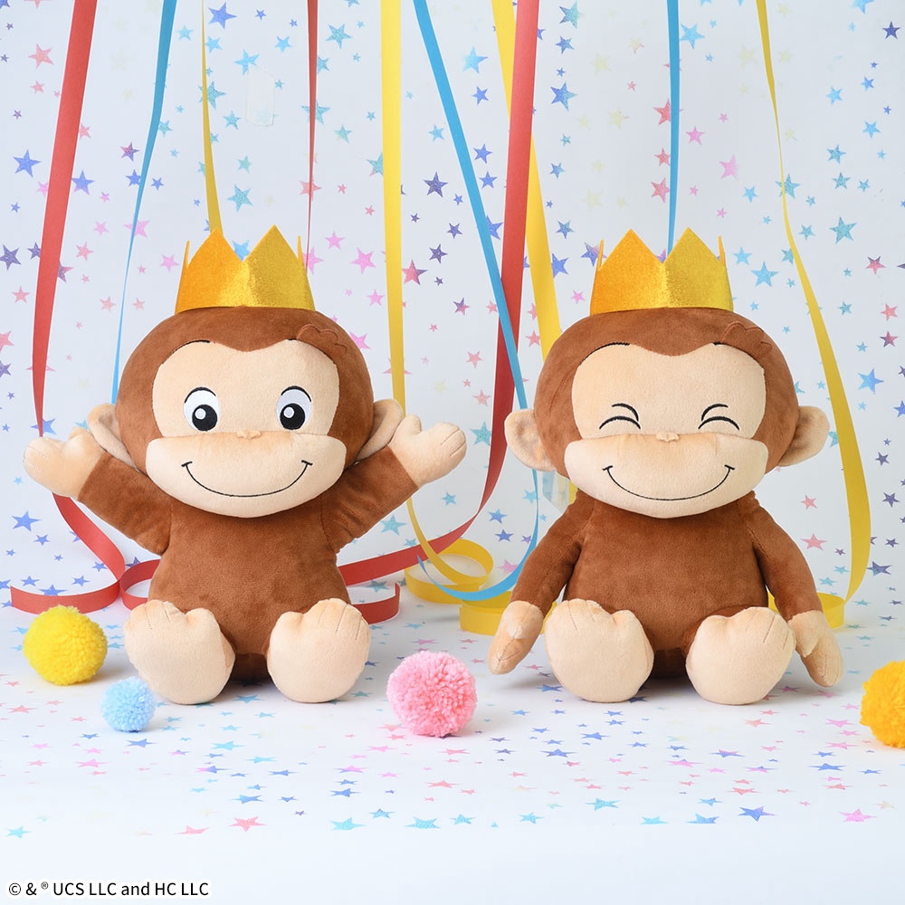 おさるのジョージ　Lぬいぐるみ　85th　王冠