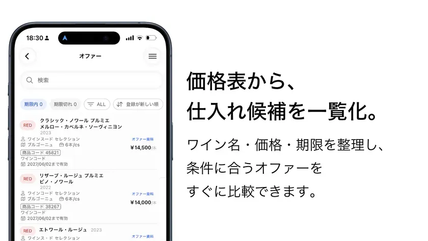 価格表から仕入れ候補を整理