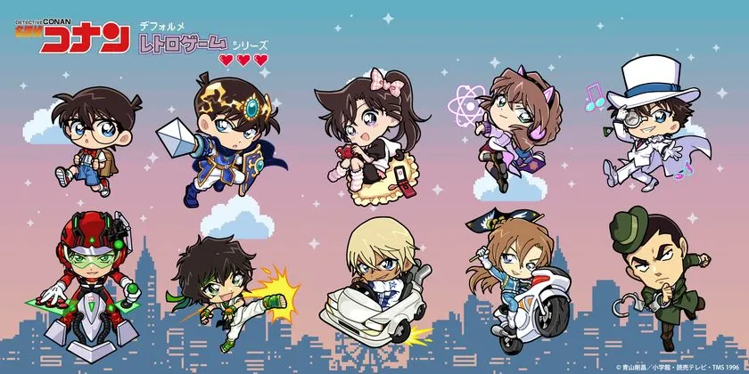 レトロゲームテーマのデフォルメアート