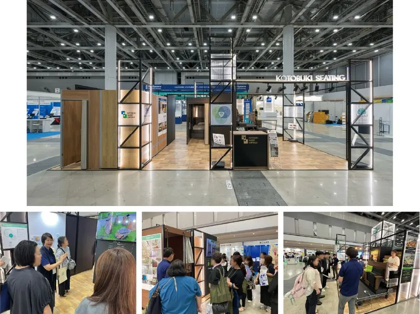 展示ブースと来場者対応