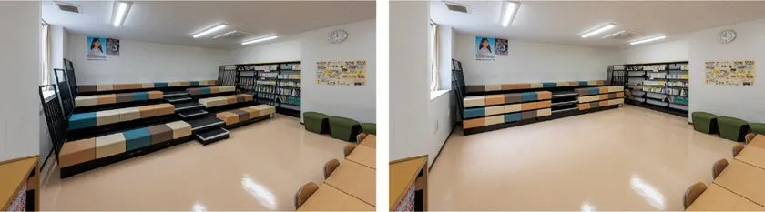 展開・収納できる移動観覧席