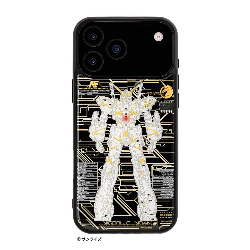 FLASH 基板アートiPhoneケース ユニコーンガンダムVer.TWC 白機体黒背景