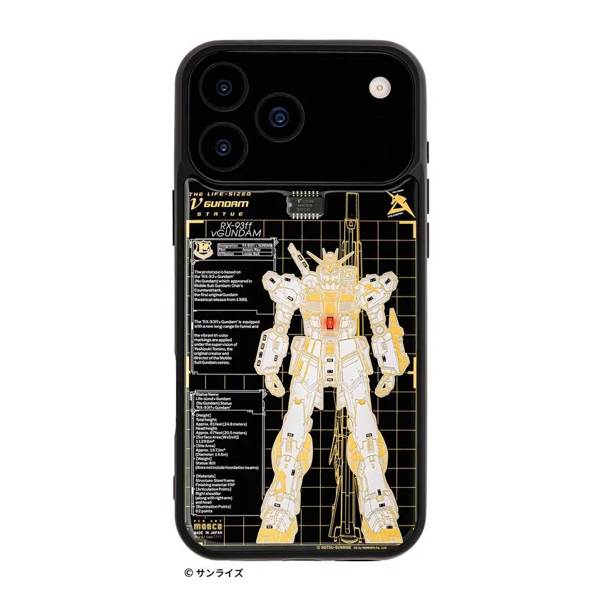 FLASH 基板アート17Proケース RX-93ff νガンダム 黒地白金ライン背面