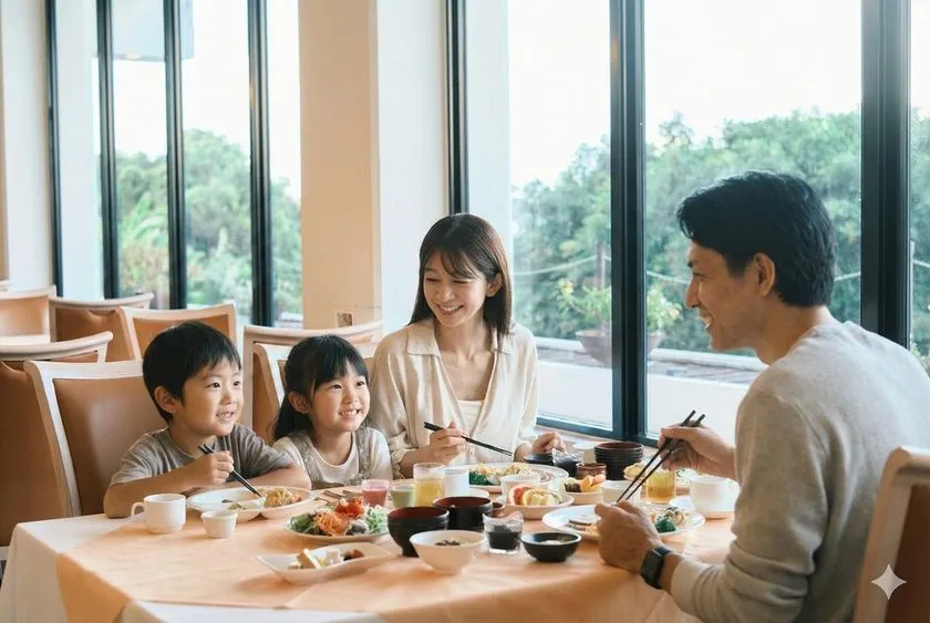 家族で楽しむホテルの食事
