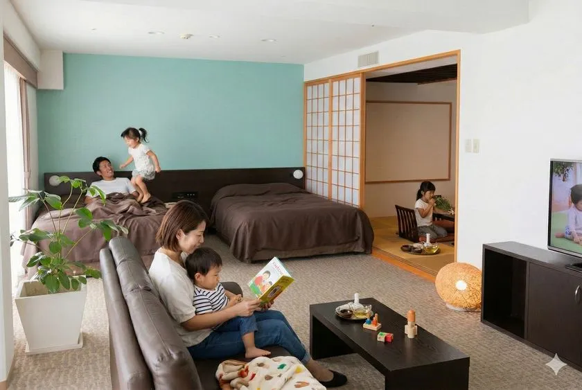親子で過ごす広々客室