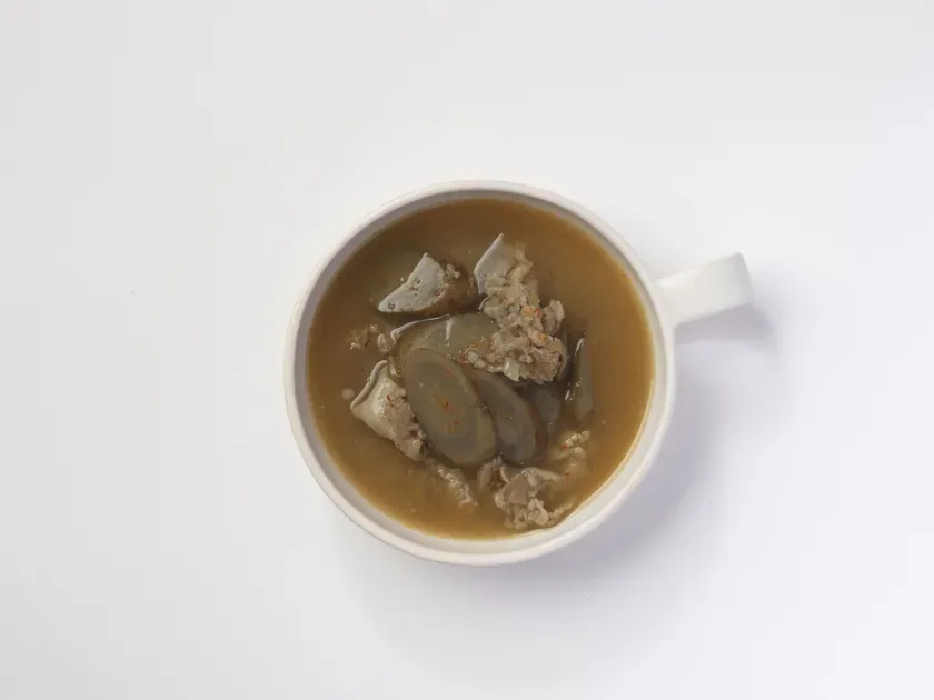 大きめごぼう入りスープ