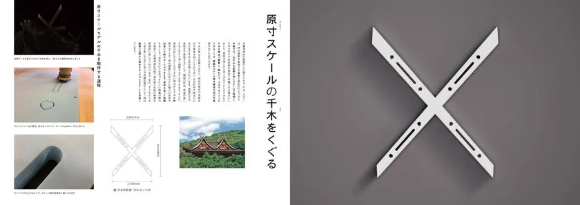 原寸大の千木模型展示