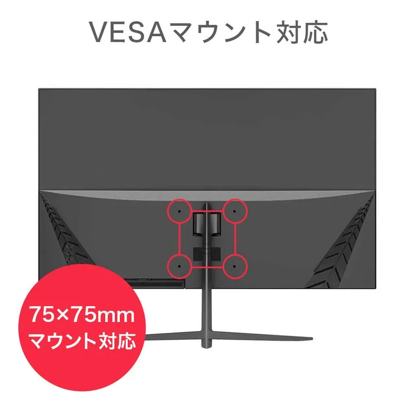 75×75mm VESAマウント対応