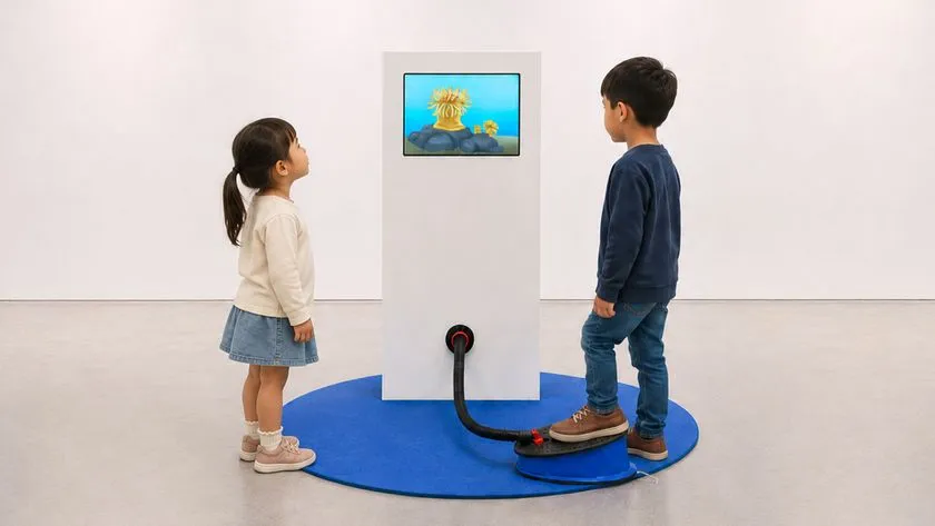 足踏みポンプで楽しむ体験展示