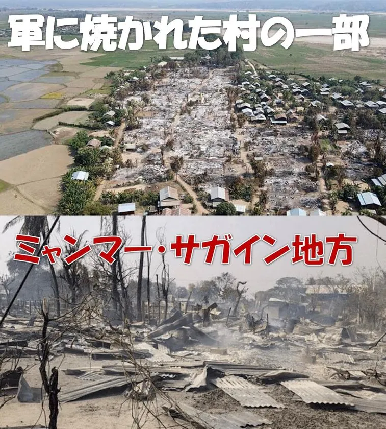 焼失した村の被害状況