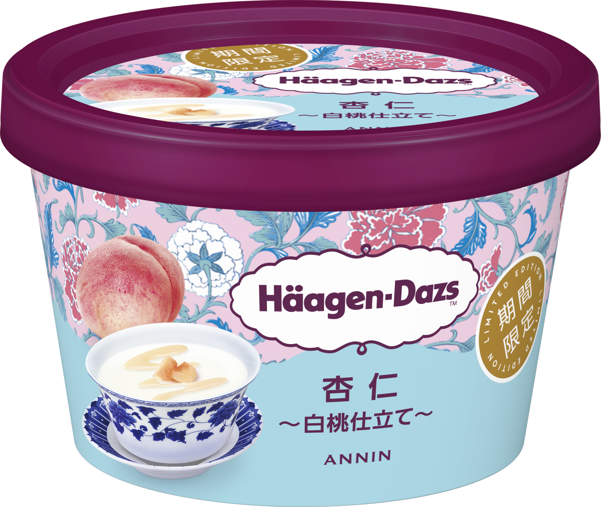 ハーゲンダッツ ミニカップ「杏仁～白桃仕立て～」　パッケージ