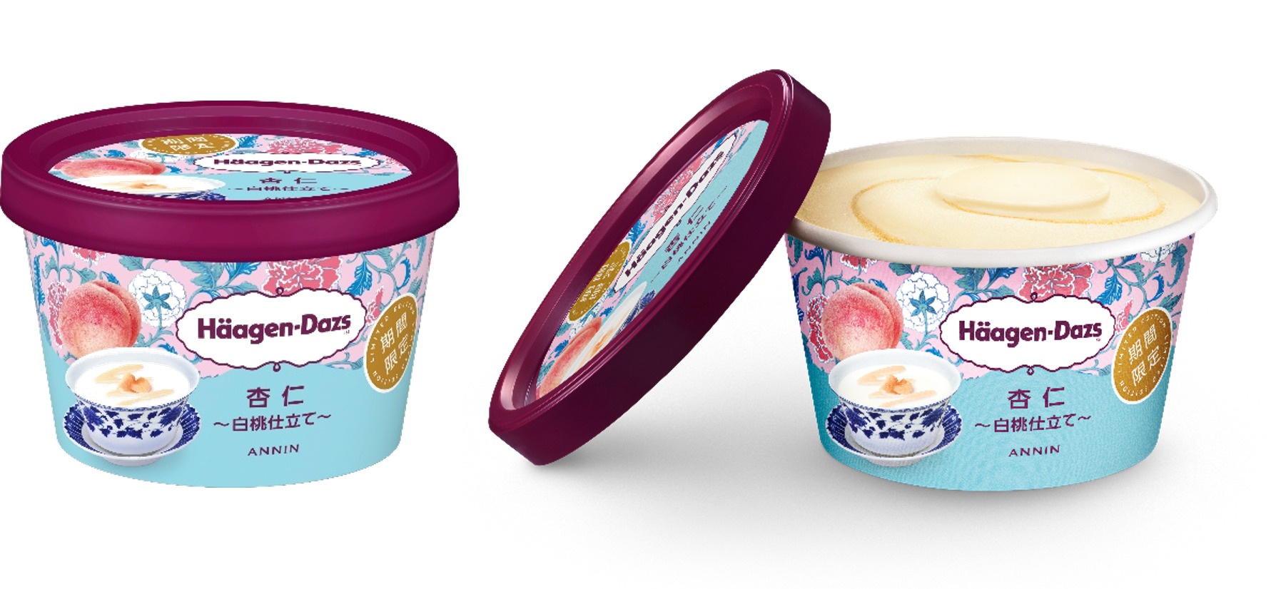 ハーゲンダッツ ミニカップ「杏仁～白桃仕立て～」　商品画像2種