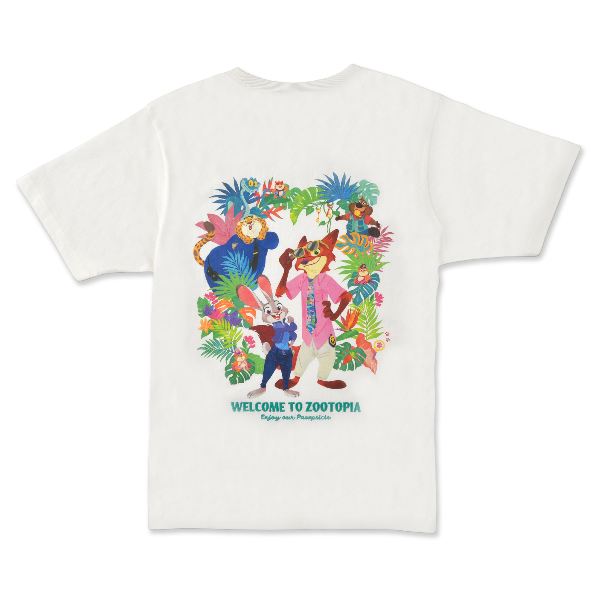 ズートピア2 半袖Tシャツ ホワイト TROPICAL ZOOTOPIA