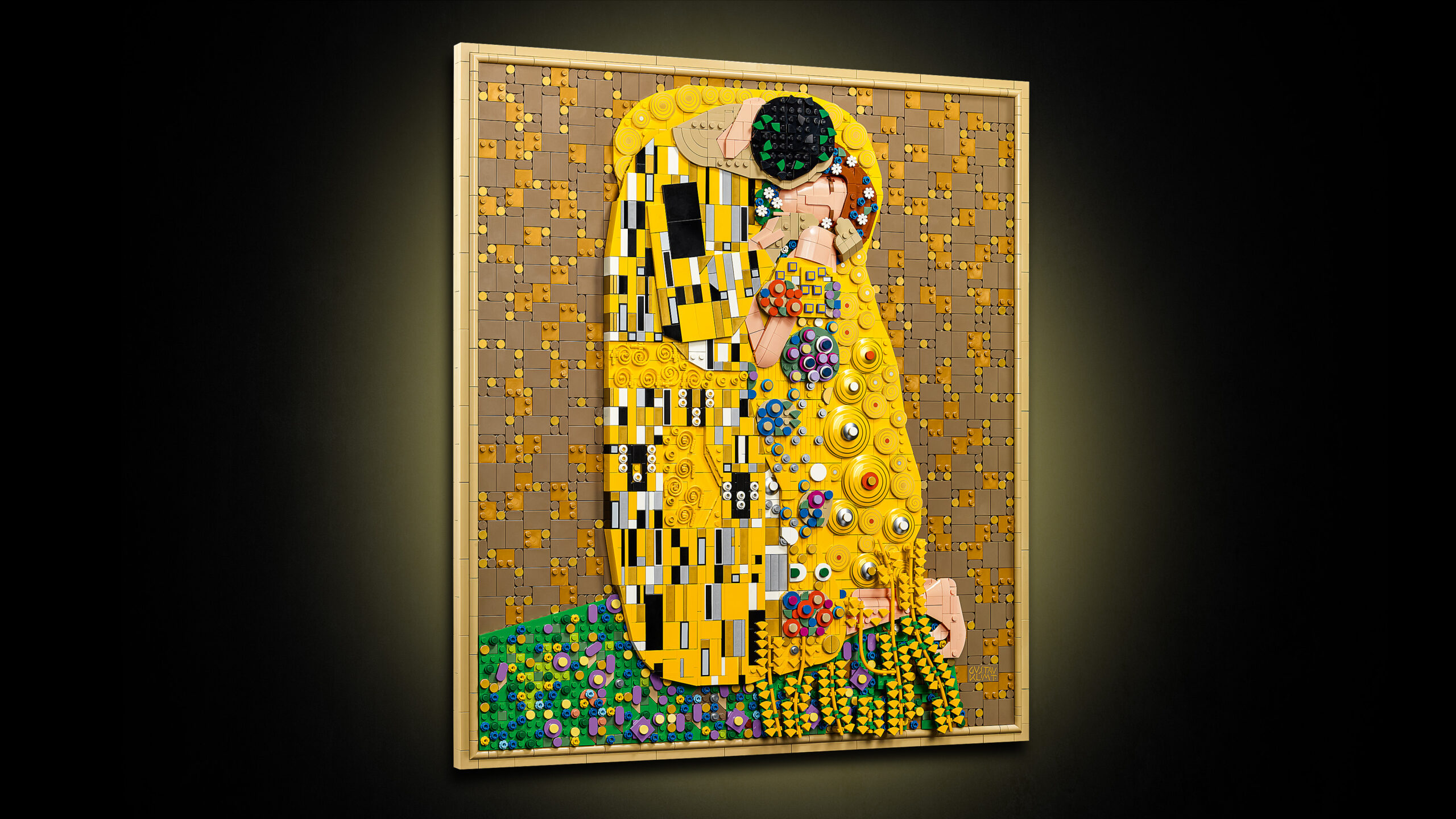 「レゴ(R)アート Gustav Klimt ＜接吻＞」　黒背景