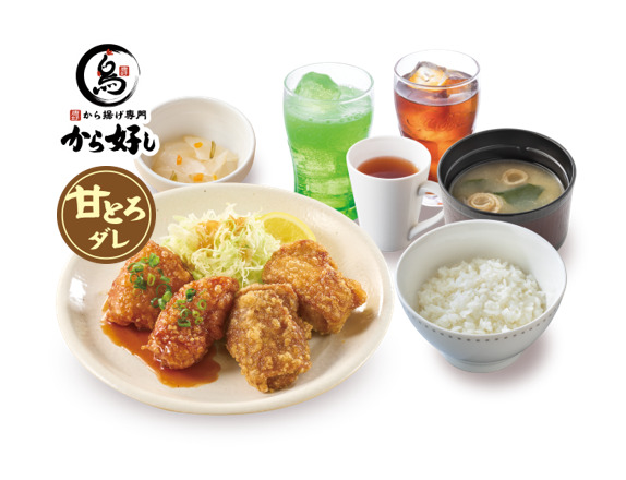 合盛り定食（甘とろダレ）4個&ドリンクバーセット