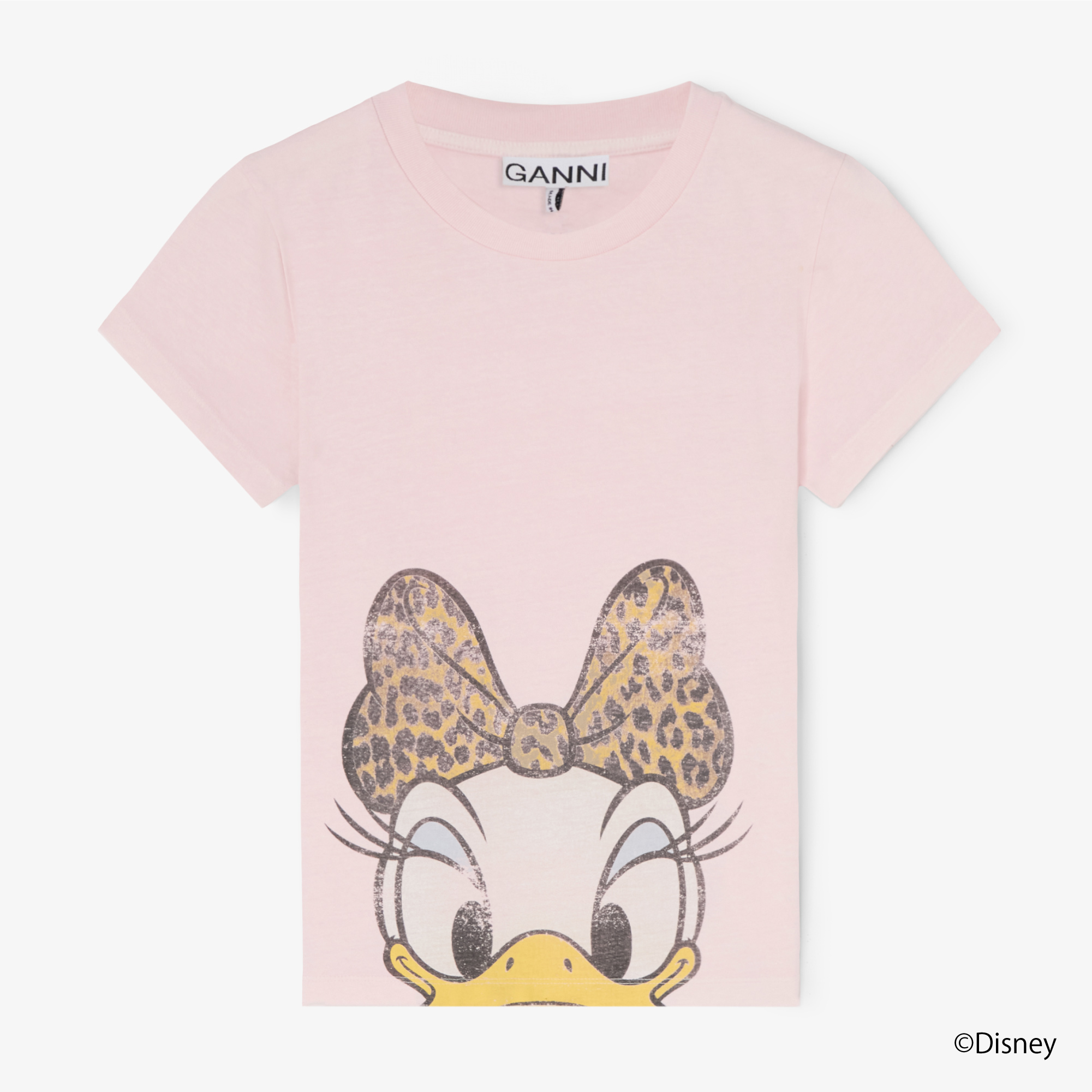 GANNI：<Daisy Duck>Pink Baby Fit T-shirt