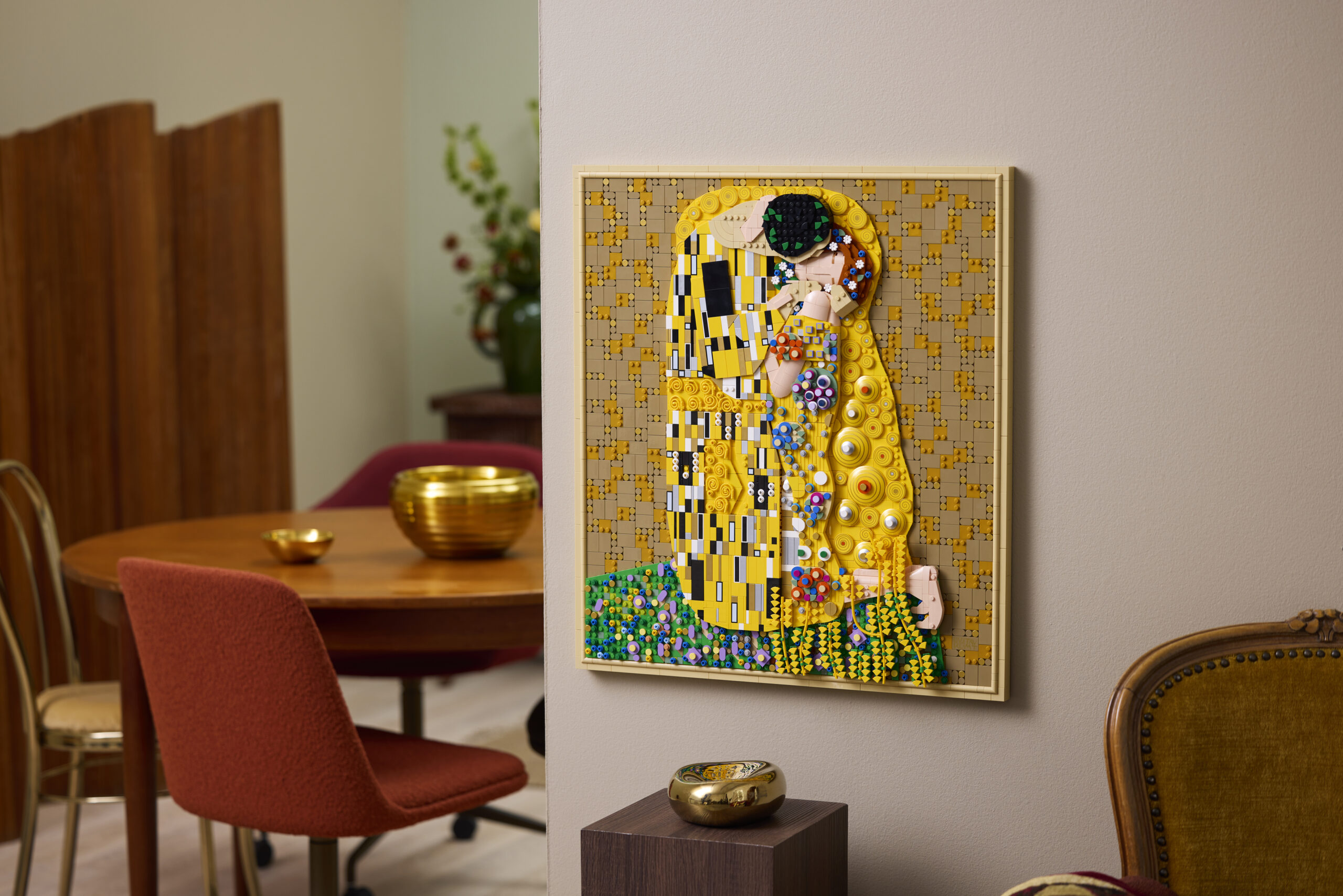 「レゴ(R)アート Gustav Klimt ＜接吻＞」　展示イメージ