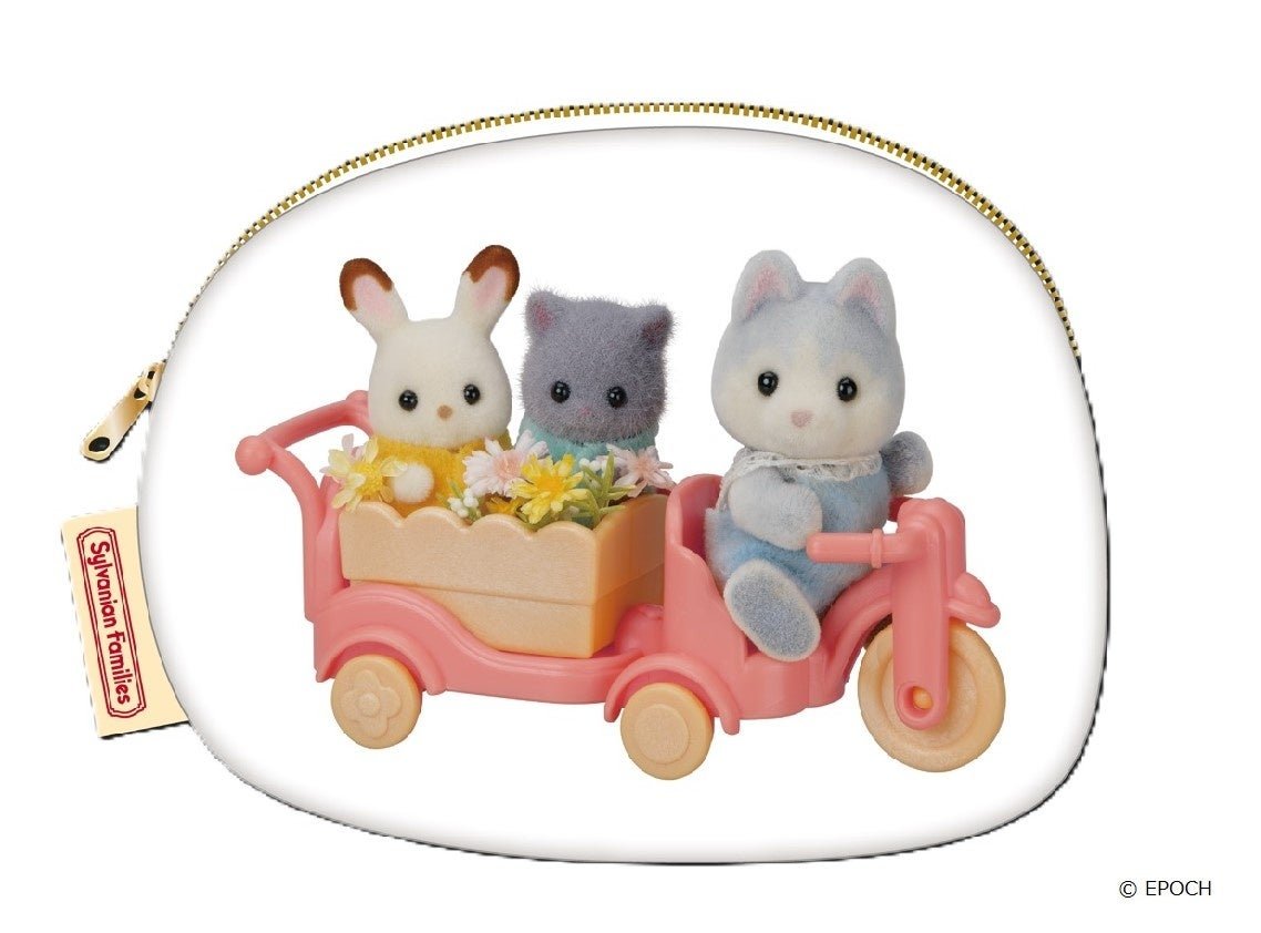 赤ちゃんたち（三輪車）のダイカットポーチ