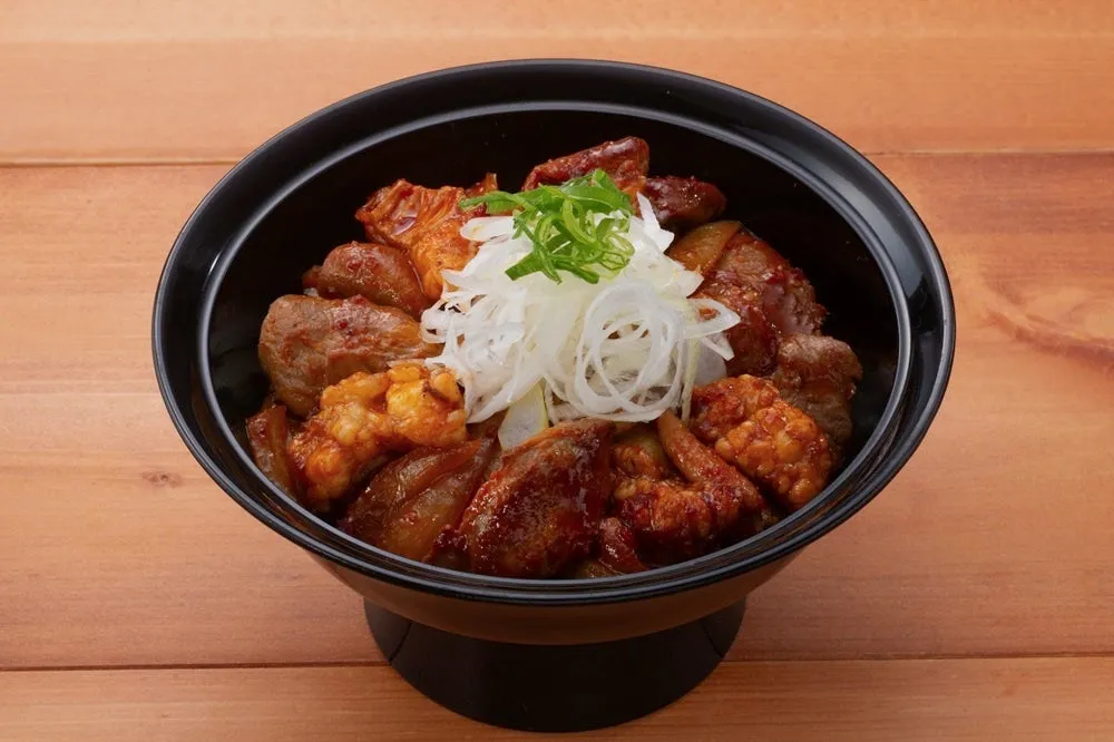 白髪ねぎをのせた牛角焼肉食堂の焼肉