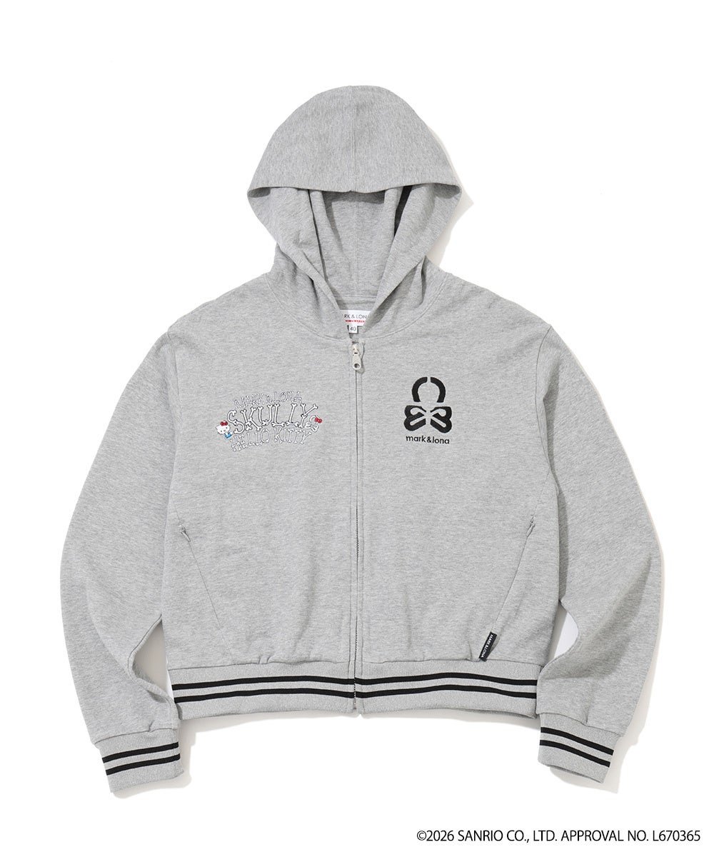 Hello Skully Zip Hoodie（グレー）正面