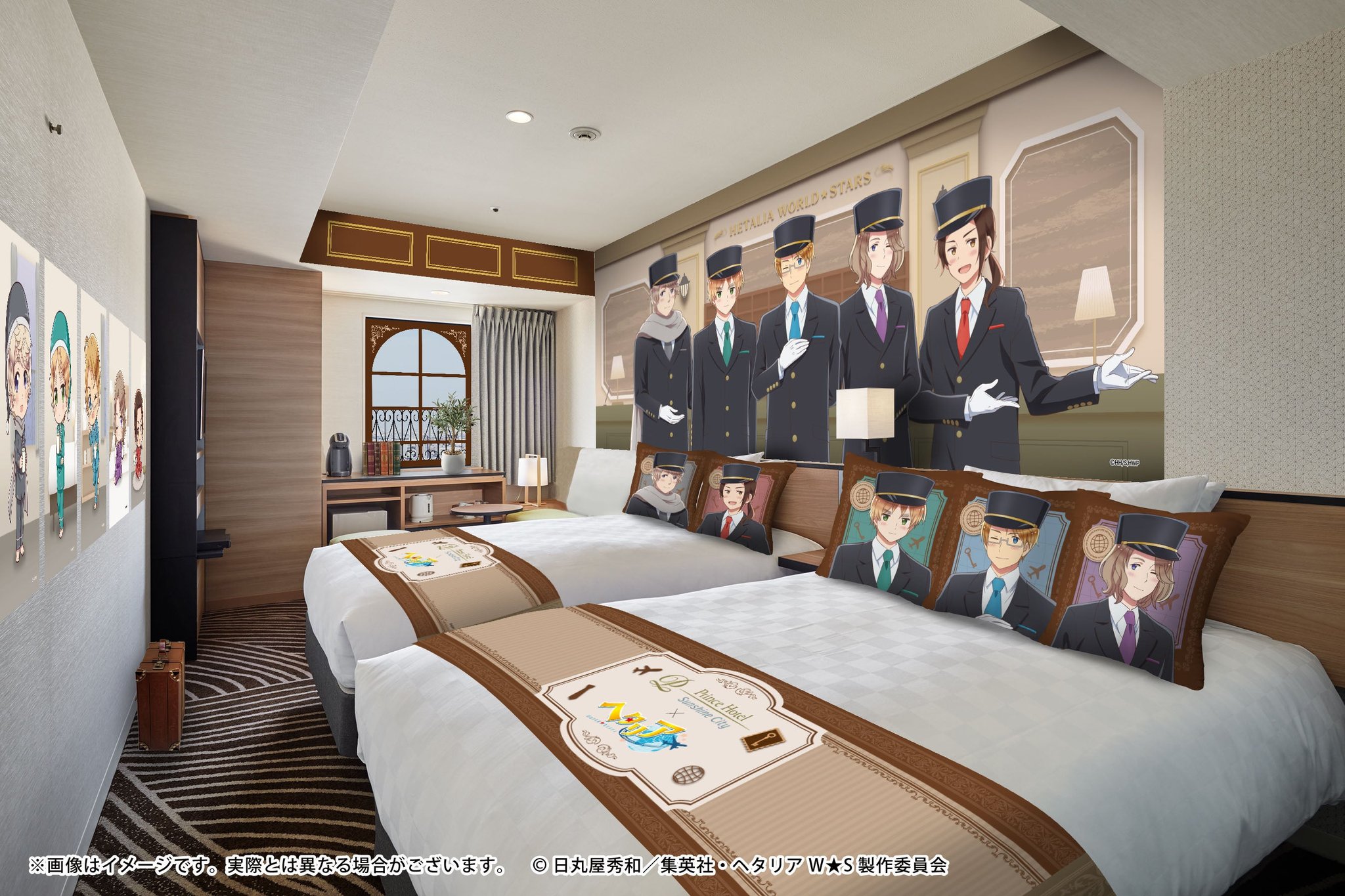「Lobby Side」ルームに描かれたアメリカ、イギリス、フランス、ロシア、中国