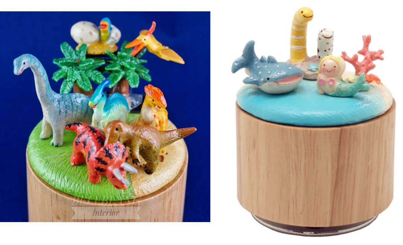 オルゴール製作完成イメージ(恐竜と海の生き物)