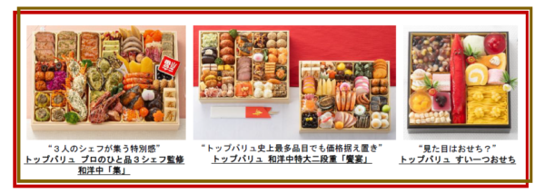 トップバリュおせち3種比較カット
