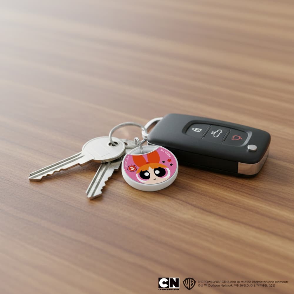 『パワーパフガールズ』紛失防止タグ（ブロッサム）使用イメージ1