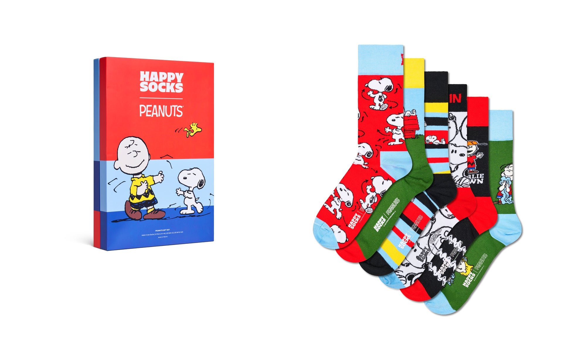 「GIFT BOX」6足セットのパッケージとクルー丈 ソックス