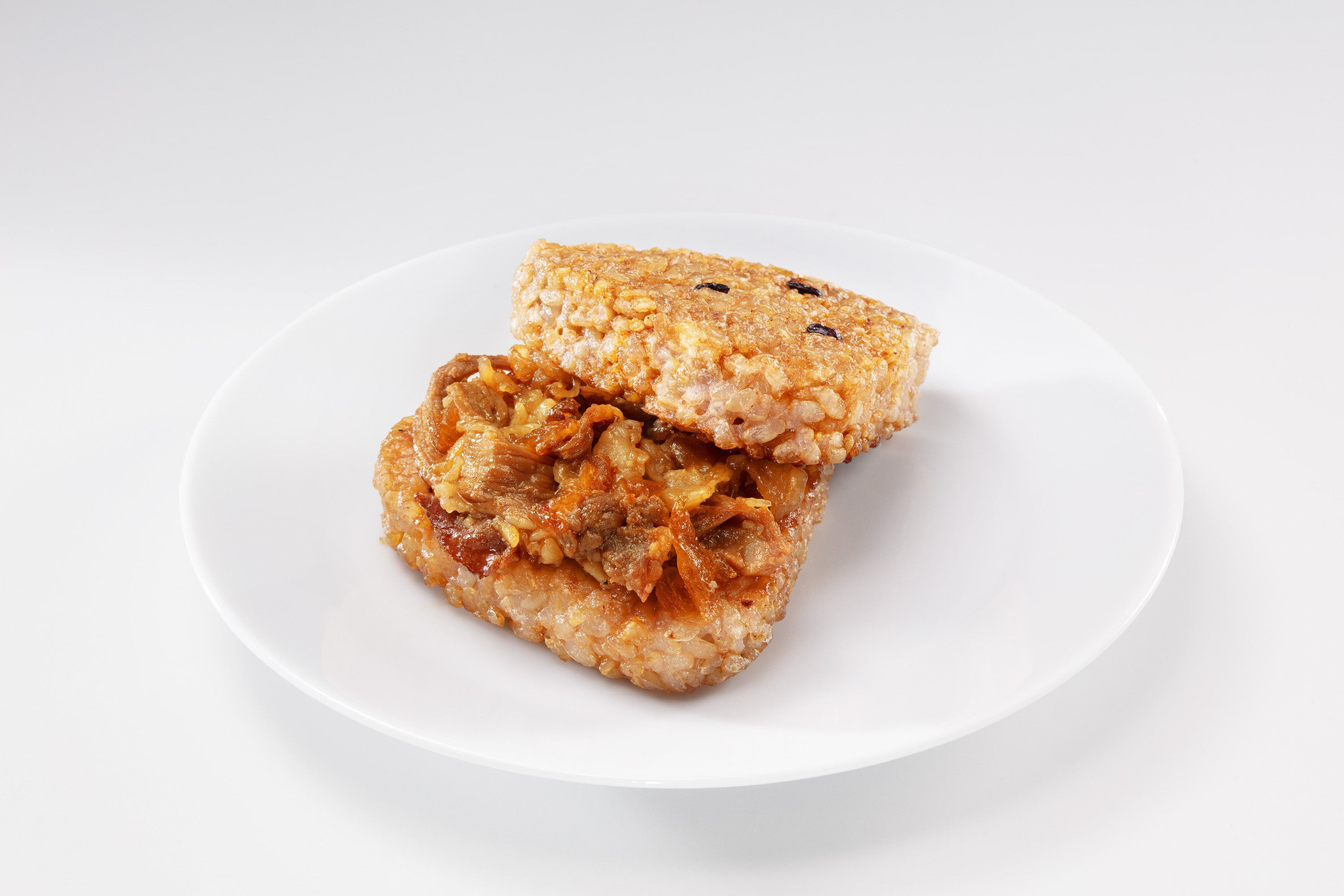 牛カルビを挟んだ焼きおにバーガー
