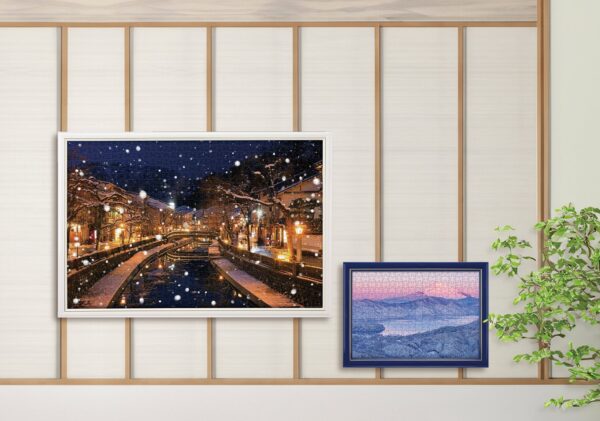冬景色ジグソーパズルの完成・額装イメージ