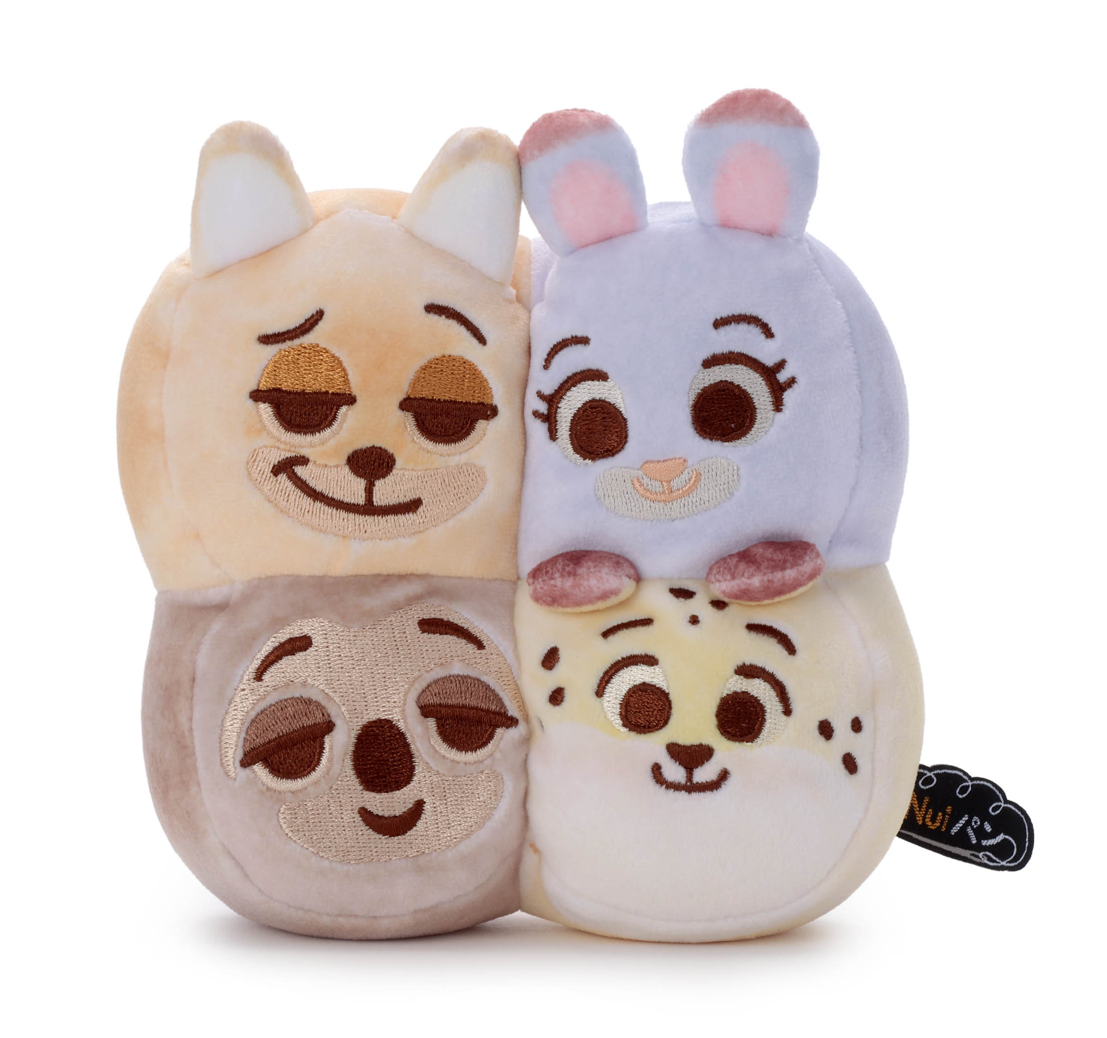 Nuiパン ぬいぐるみS ちぎりパンに並ぶ4人の顔