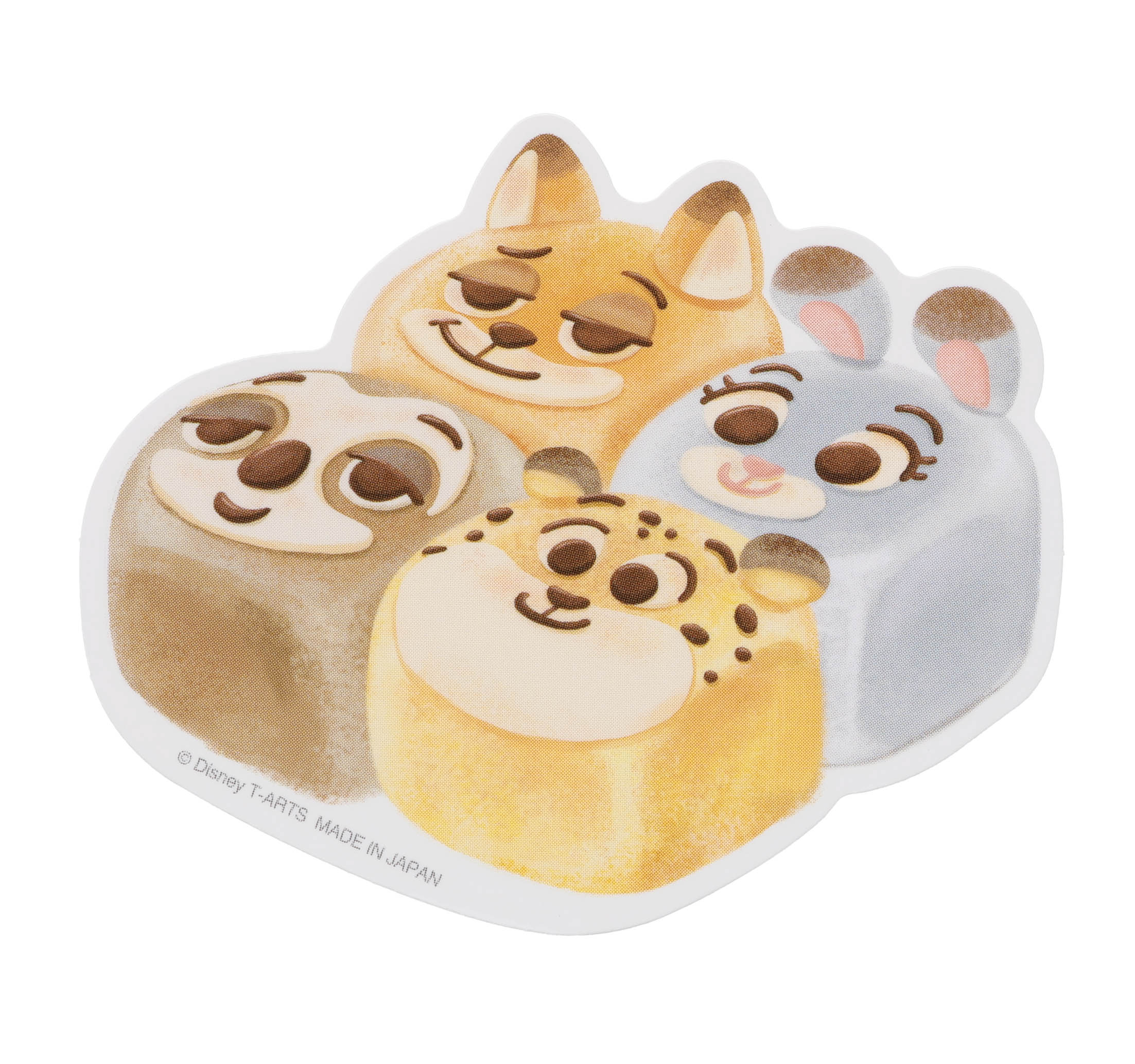 Nuiパン ステッカー ちぎりパンに寄り添う4人