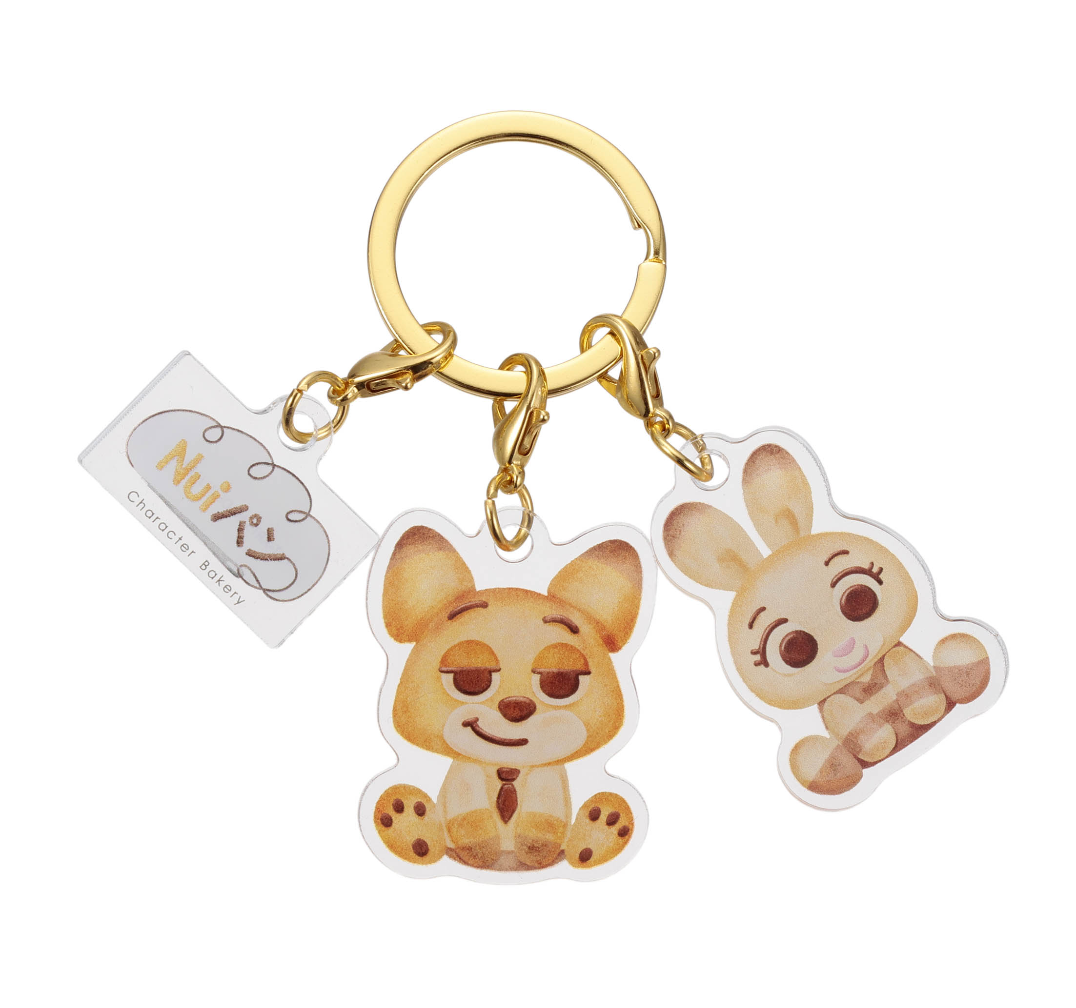 Nuiパン 3連アクリルキーホルダーの3つのチャーム