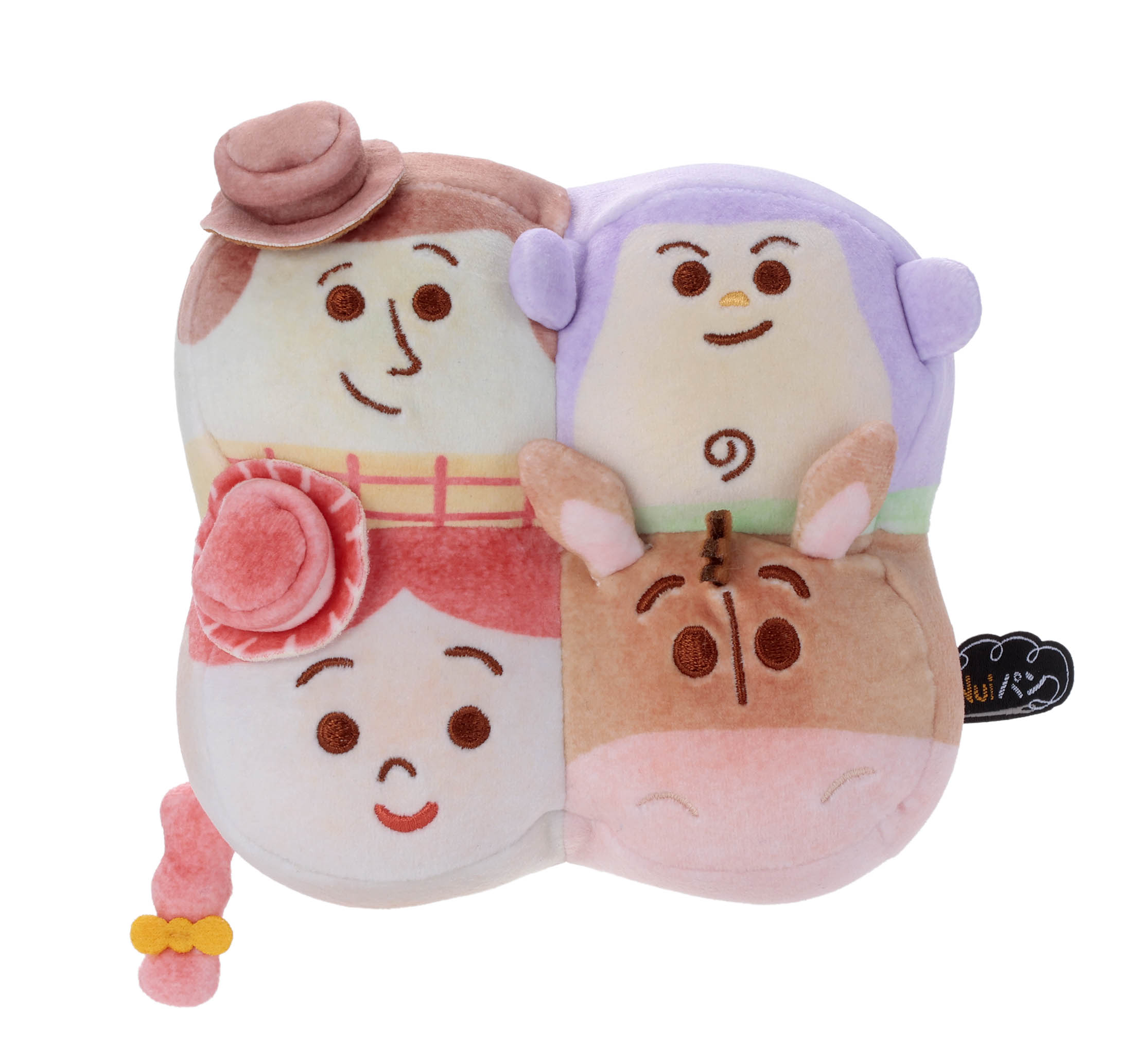 Nuiパン ぬいぐるみS ちぎりパン 4人の顔が並んだ正面