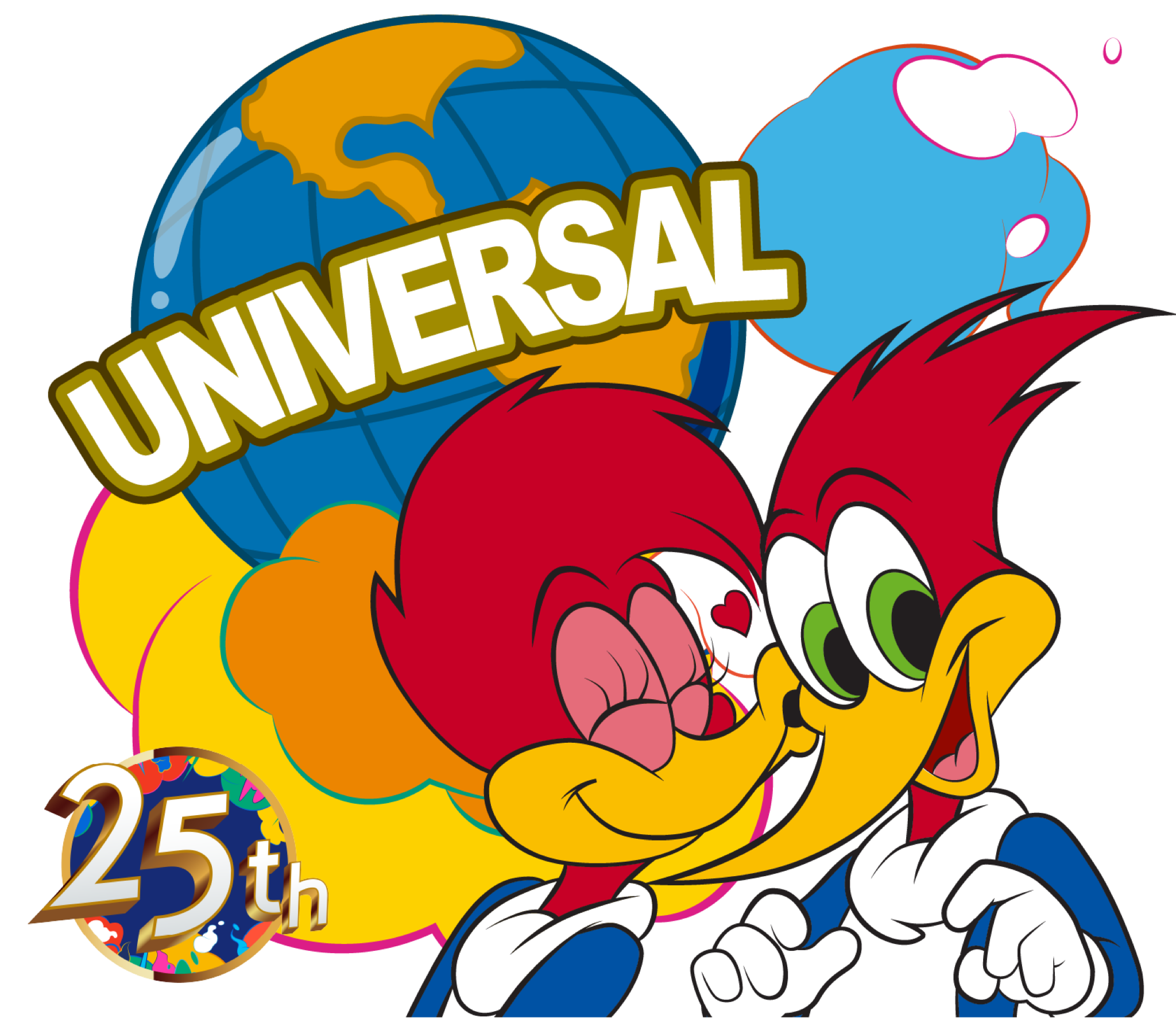 ユニバーサル・スタジオ・ジャパン“ウッディー・ウッドペッカー”LINEスタンプ ウィニーのキス